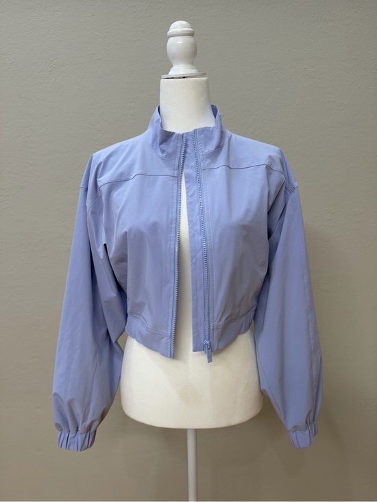 ALO Yoga Jackets & Blazers - ALO Yoga Clubhouse Jacket Light Provence Blue Cropped Full Zip S NWOT